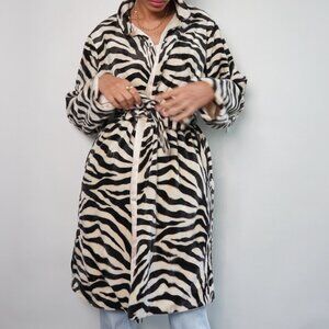 NEW Tiger Print Long Overcoat Jacket with Belt - LINED